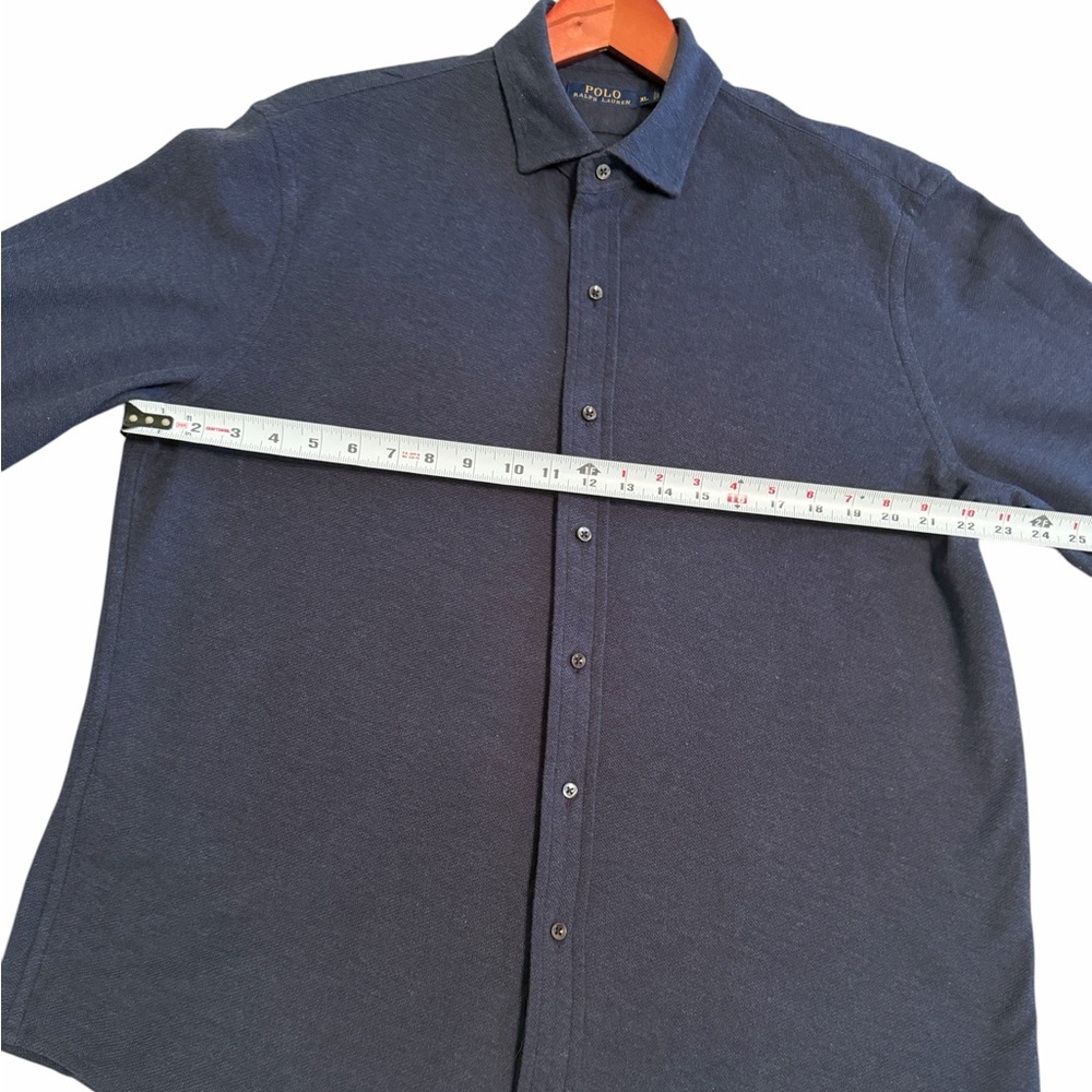Polo Ralph Lauren EUC Navy Long Sleeve Button Front Shirt XL Classic Fit Cotton - Picture 10 of 14